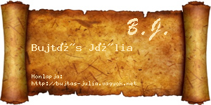 Bujtás Júlia névjegykártya